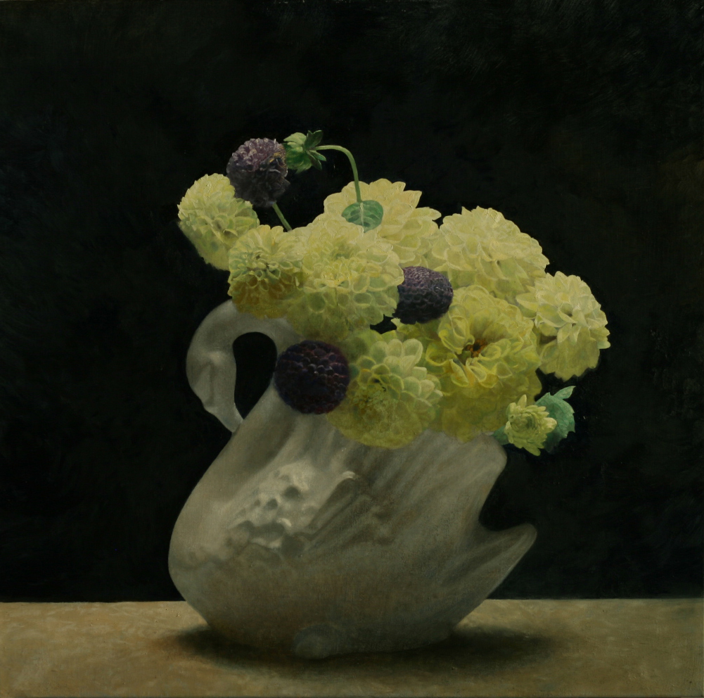 Swan and Dahlias - Simon Richardson